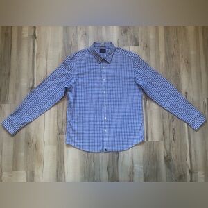 UNTUCKit Slim Fit Durif WF 100% Cotton Wrinkle-Free Blue Check LS Dress Shirt